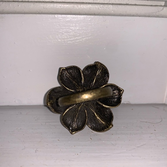 Brass Plant Ring with Tassel Beads - Picture 2 of 2